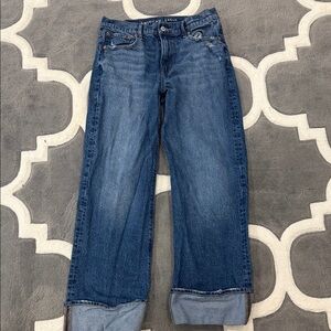 American Eagle Outfitters Women's Dark Blue Boyfriend Jeans